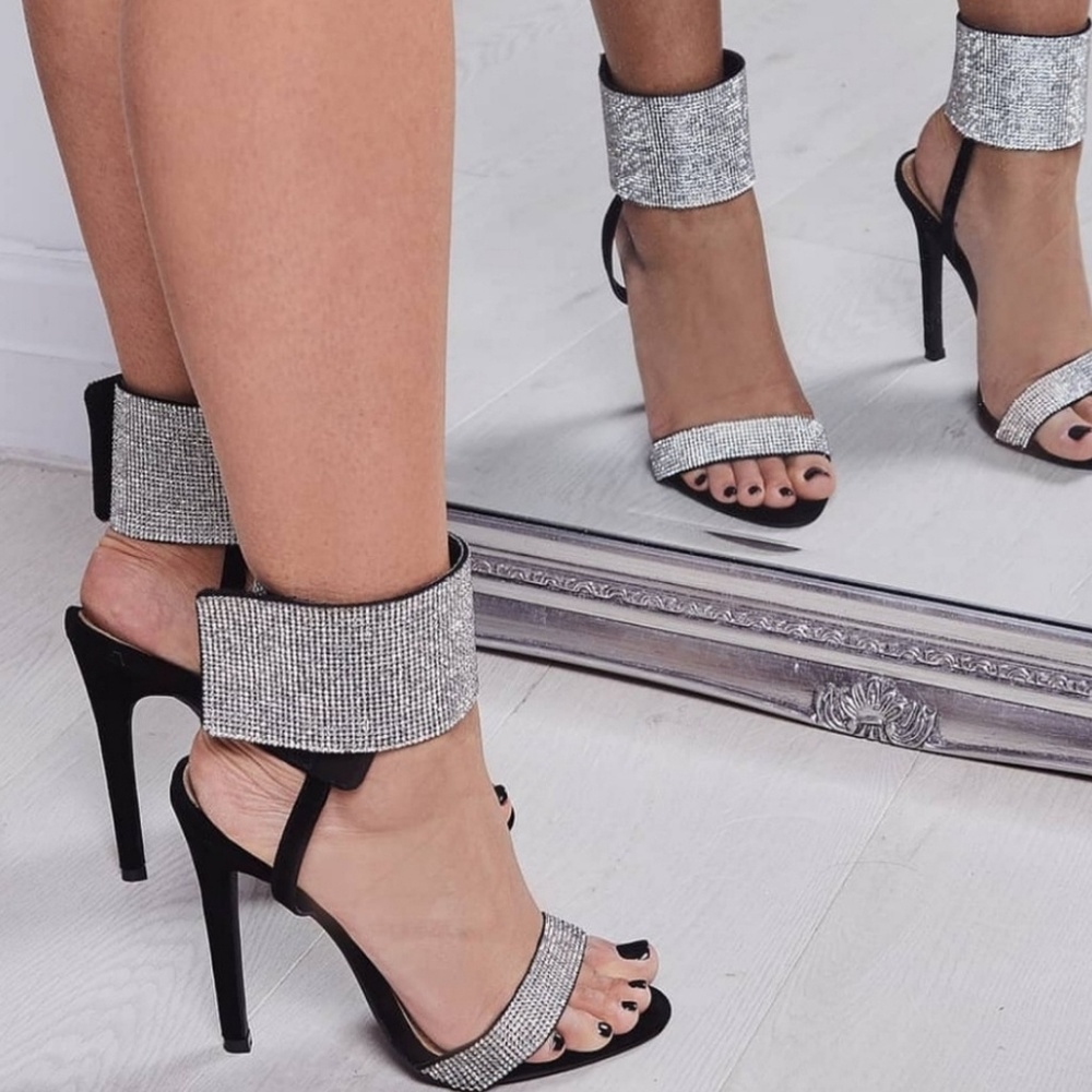 Diamonte crystal sequin rhinestone heels